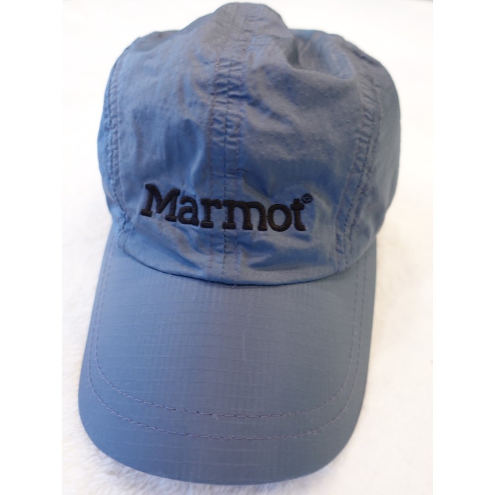 Marmot Performance Hat Cap Running Hiking Baseball Blue Adjustable Strap Nylon